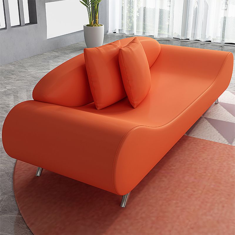 Sofa incurvé sans bras en cuir en faux cuir 27,55 "de large canapé contemporain, résistant aux taches