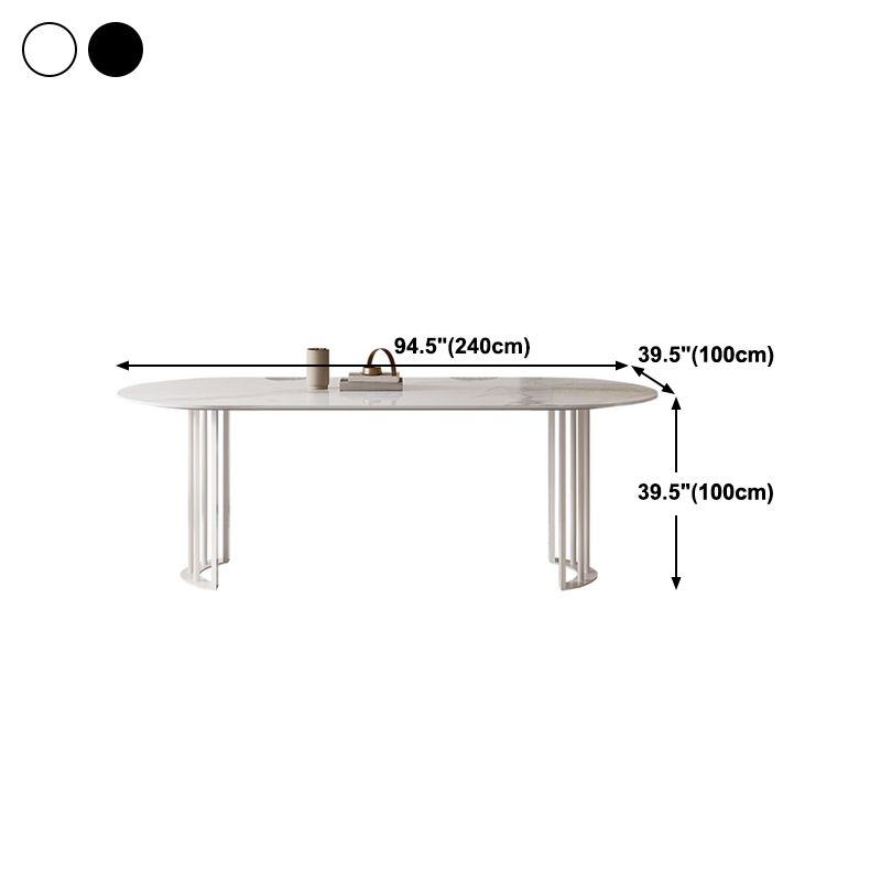 Simplicity Style Oval Double Furniture Stone Dining Table for Dining Room Clearhalo 'Dining Tables & Seating' 'Dining Tables' 'dining_table' 'furn' 'furn_dining_table' 'Furniture' 'furniture_dining_table' 'Kitchen & Dining Furniture' 'kitchen' 'kitchen_dining_table' 1200x1200_eb638b87-1f20-4674-b713-73dfa6e3c80b