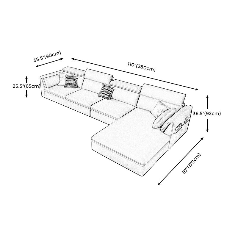 Modern Stain Resistant Faux Leather Pillow Top Arm Sofa with Bolster Pillows Clearhalo 'furn' 'furn_sectionals' 'Furniture' 'furniture_sectionals' 'kitchen' 'kitchen_sectionals' 'Living Room Furniture' 'Sectionals' 1200x1200_eb645659-a623-4168-9f8c-c140abd5b9b7