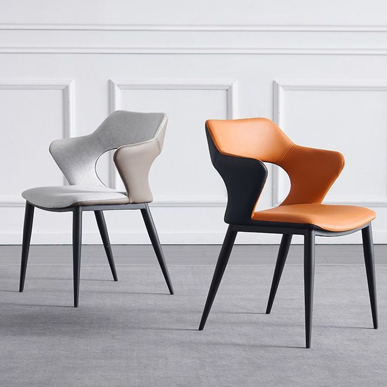 Contemporary Kitchen Chairs Dining Open Back Arm Side Chairs with Metal Legs Clearhalo ' kitchen&dining_furn' 'Dining Chairs' 'Dining Tables & Seating' 'dining_chair' 'furn' 'furn_dining_chair' 'Furniture' 'furniture_dining_chair' 'Kitchen & Dining Furniture' 'kitchen' 1200x1200_eb64a2cd-1d64-4e89-bb3c-ef1d05fea65b