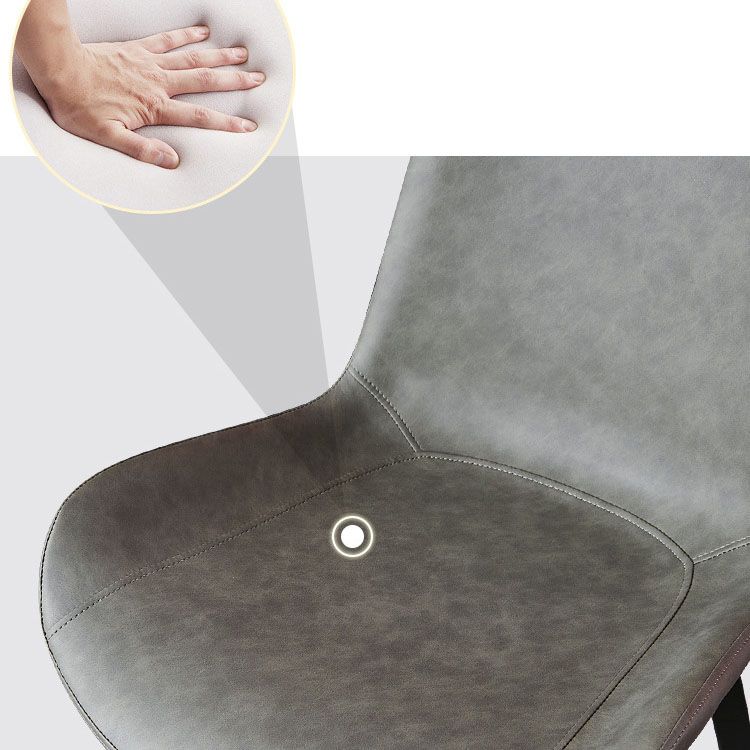 Contemporary Style Leather Dining Chairs Solid Back Arm Chair for Kitchen Clearhalo ' kitchen&dining_furn' 'Dining Chairs' 'Dining Tables & Seating' 'dining_chair' 'furn' 'furn_dining_chair' 'Furniture' 'furniture_dining_chair' 'Kitchen & Dining Furniture' 'kitchen' 1200x1200_eb651025-b7da-4b6b-ac9e-8d42249d4c78