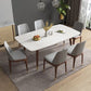 Nordic Ash White Rock Board Rectangular Dining Table Set with 4 Legs Base Clearhalo 'Dining Room Sets' 'Dining Tables & Seating' 'dining_room_set' 'furn' 'furn_dining_room_set' 'Furniture' 'furniture_dining_room_set' 'Kitchen & Dining Furniture' 'kitchen&dining_furn' 'kitchen' 1200x1200_eb65699b-67b6-4f21-87f5-5640bb89ff9a