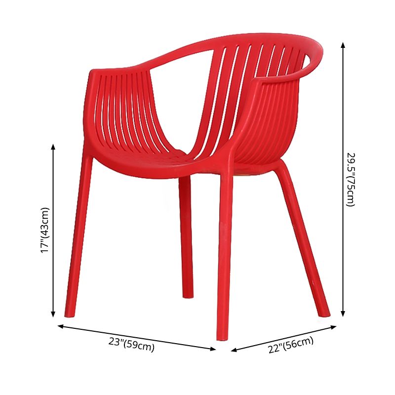 Scandinavian Dining Arm Chairs Plastic Slat Back Dining Armchair (Set of 4) Clearhalo ' kitchen&dining_furn' 'Dining Chairs' 'Dining Tables & Seating' 'dining_chair' 'furn' 'furn_dining_chair' 'Furniture' 'furniture_dining_chair' 'Kitchen & Dining Furniture' 'kitchen' 1200x1200_eb65ba28-61a1-44e0-8b3d-5ee8ed7a8c99