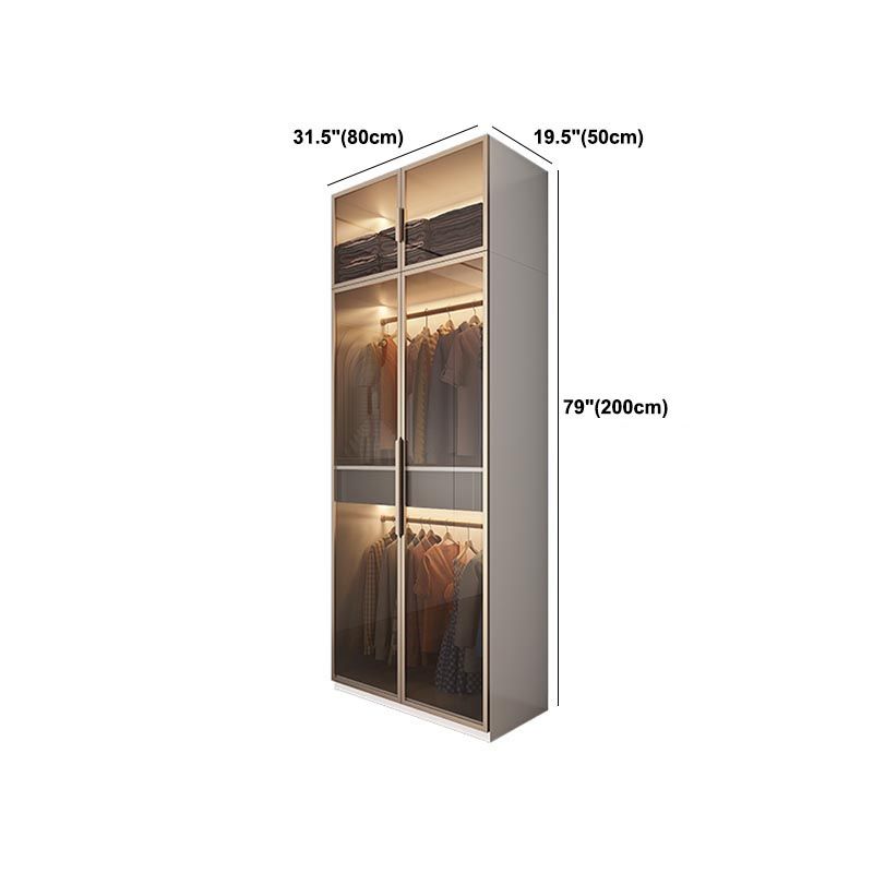 Modern Style Wardrobe White Color Wood Wardrobe Closet with Shelves Clearhalo 'Armoires & Wardrobes' 'armoires_wardrobes' 'Bedroom Furniture' 'furn' 'furn_armoires_wardrobes' 'Furniture' 1200x1200_eb65c717-1b0f-4641-9ce8-e76f996f2114
