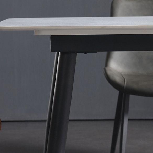 Glam Style Sintered Stone Dining Table with Rectangle Shape Standard Height Table for Home Use Clearhalo 'Dining Room Sets' 'Dining Tables & Seating' 'dining_room_set' 'Furniture' 'furniture_dining_room_set' 'Kitchen & Dining Furniture' 'kitchen&dining_furn' 'kitchen' 1200x1200_eb661981-0095-4781-b447-030bbd76bd54