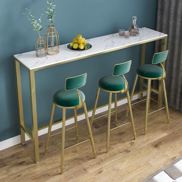 1/2/4 pièces Glam Bar Table Set Rectangle Bistro Ensemble avec haut de pierre blanc