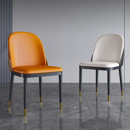 Glam Metal Dining Armless Chair Faux Leather Dining Chairs for Restaurant Use (Set of 2) Clearhalo ' kitchen&dining_furn' 'Dining Chairs' 'Dining Tables & Seating' 'dining_chair' 'furn' 'furn_dining_chair' 'Furniture' 'furniture_dining_chair' 'Kitchen & Dining Furniture' 'kitchen' 1200x1200_eb690d5b-5733-4725-95f9-42ba40c2e99d