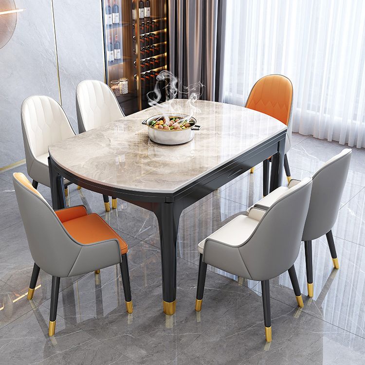 Traditional Luxury Style Dining Table Round Sintered Stone Table with 4 Legs Clearhalo ' dining_table' 'Dining Tables & Seating' 'Dining Tables' 'furn' 'furn_dining_table' 'Furniture' 'furniture_dining_table' 'Kitchen & Dining Furniture' 'kitchen&dining_furn' 'kitchen' 'kitchen_dining_table' 1200x1200_eb6ab4ff-878e-4e97-9cfa-208a866be059