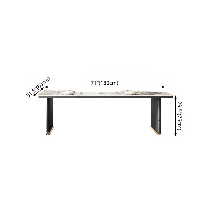 Modern Rectangle Dining Table Sintered Stone Dining Table without Cabinet for Kitchen Clearhalo ' dining_table' 'Dining Tables & Seating' 'Dining Tables' 'furn' 'furn_dining_table' 'Furniture' 'furniture_dining_table' 'Kitchen & Dining Furniture' 'kitchen&dining_furn' 'kitchen' 'kitchen_dining_table' 1200x1200_eb6d7ea4-4f12-4f82-b0b8-a4f46ba43a0c