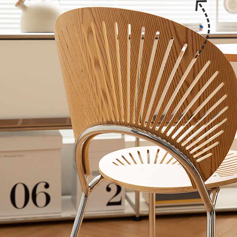 Moderne stijl eetkamerstoel houten open achterkant stoel voor eetkamer