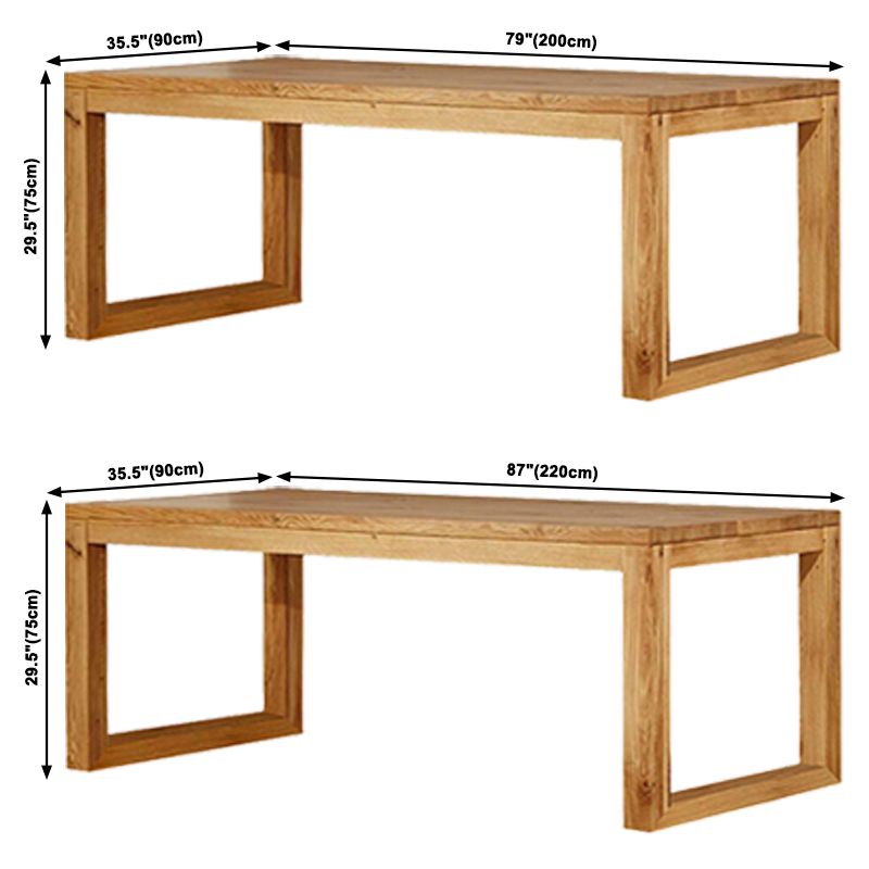 Simple Solid Wood Rectangle Dining Table Khaki Kitchen Dining Table with Double Pedestal Bases Clearhalo ' dining_table' 'Dining Tables & Seating' 'Dining Tables' 'furn' 'furn_dining_table' 'Furniture' 'furniture_dining_table' 'Kitchen & Dining Furniture' 'kitchen&dining_furn' 'kitchen' 'kitchen_dining_table' 1200x1200_eb6f8a48-a256-4a67-9983-6d9333d0524d