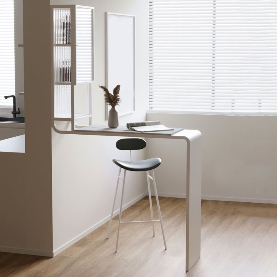 Stone Bar Dining Table Modern Bar Table with Pedestal and Glass Cabinet for Dining Room Clearhalo 'Bar Furniture' 'Bar Tables' 'bar_tables' 'furn' 'furn_bar_tables' 'Furniture' 'furniture_bar_tables' 'Kitchen & Dining Furniture' 1200x1200_eb738c37-d84b-4361-9b19-a432947ccb91