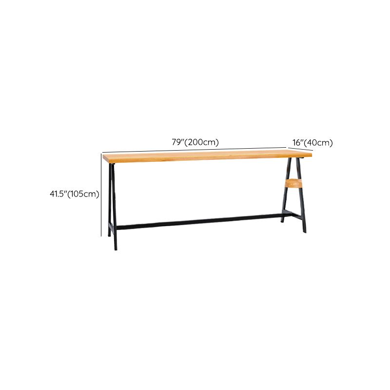 Modern Solid Wood Bar Table Brown Trestle Base Dining Table for Living Room Clearhalo 'Bar Furniture' 'Bar Tables' 'bar_tables' 'furn' 'furn_bar_tables' 'Furniture' 'Kitchen & Dining Furniture' 1200x1200_eb73a204-88ab-433b-b599-18f3f9eca680