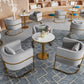 Glam Style Faux Marble Dining Set Round 1/2/3/5 Pieces Dining Set for Home Use