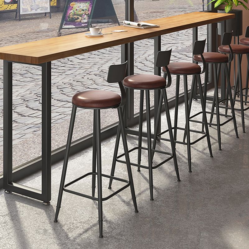 Industrial Style Rectangle Bar Table Solid Wood Fixed Bar Dining Table for Indoor Clearhalo 'Bar Furniture' 'Bar Tables' 'bar_tables' 'furn' 'furn_bar_tables' 'Furniture' 'Kitchen & Dining Furniture' 1200x1200_eb73d42f-e5a4-47a8-8bde-cb645a629548