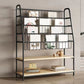 Modern Style Bookcase Metal Open Back Ladder Bookshelf for Home Office