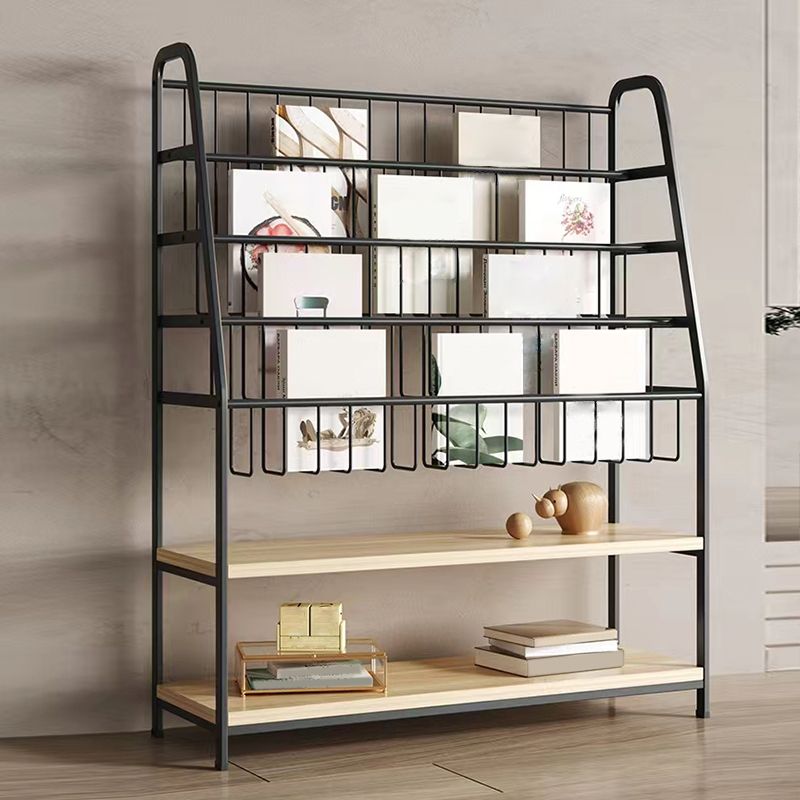 Modern Style Bookcase Metal Open Back Ladder Bookshelf for Home Office