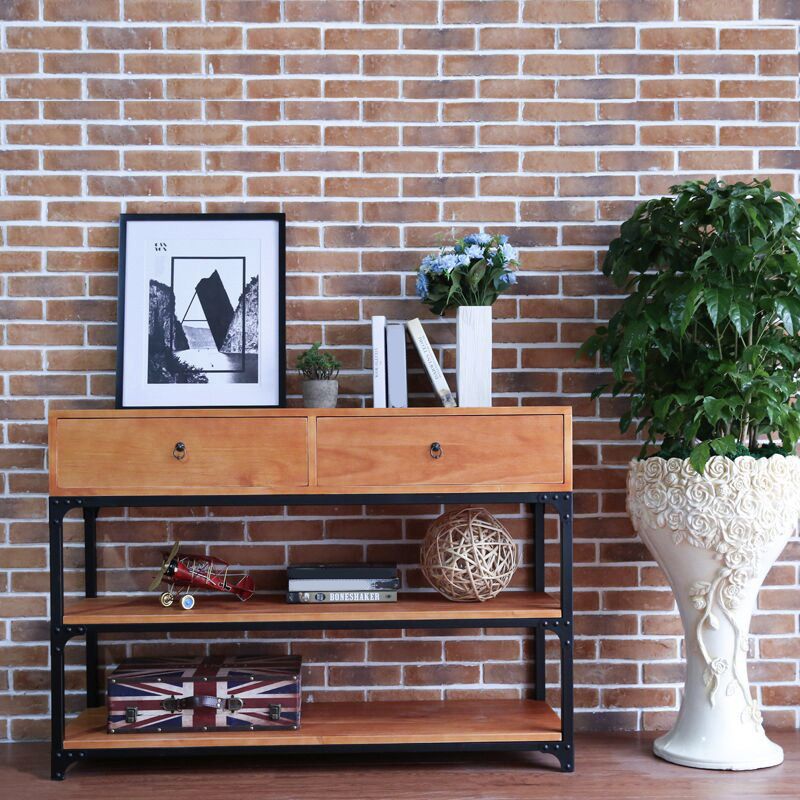 33,5 "in legno alto 2 - cassetto moderno moderno mobile a 3 livelli