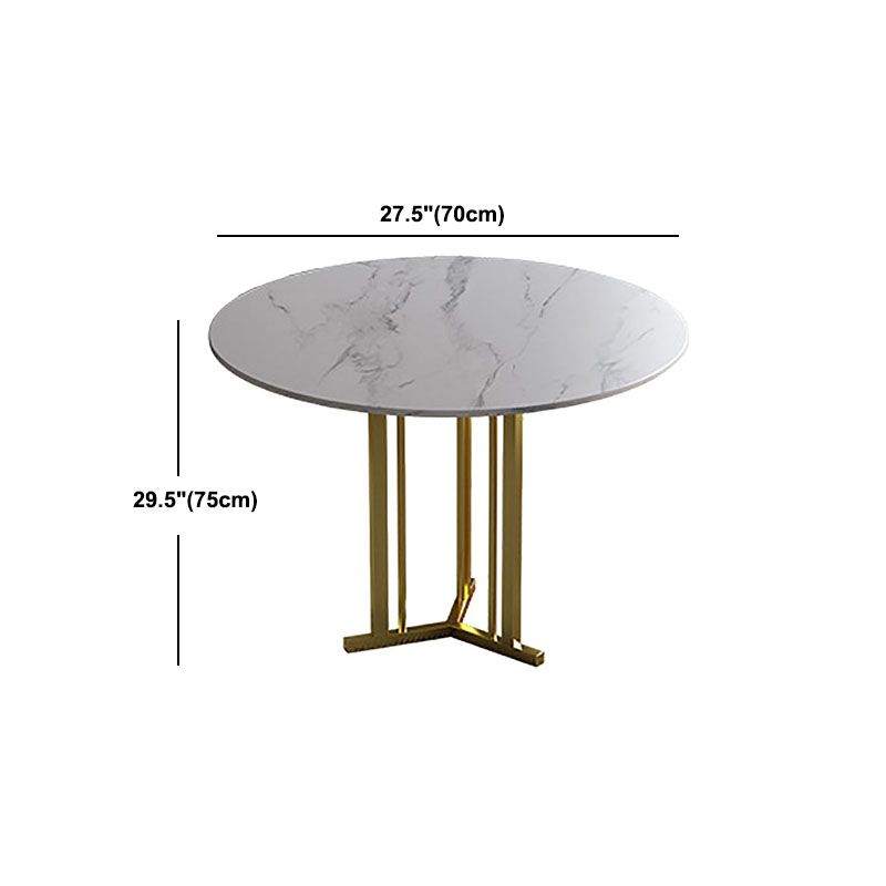 Stone Top Dining Table Contemporary Dining Table with Gold Pedestal Base Clearhalo 'Dining Tables & Seating' 'Dining Tables' 'dining_table' 'furn' 'furn_dining_table' 'Furniture' 'furniture_dining_table' 'Kitchen & Dining Furniture' 'kitchen' 'kitchen_dining_table' 1200x1200_eb756098-e3d0-44eb-aba7-0aaac7b8eddb