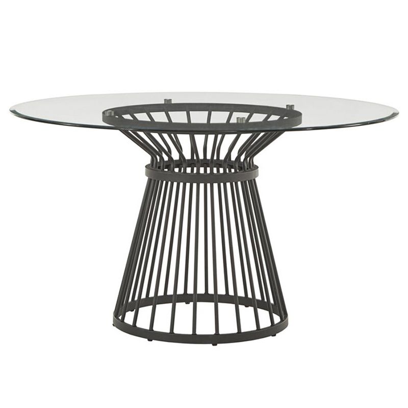 Round Transparent Dining Table Pine Glass Table Modern Style with Pedestal Clearhalo ' dining_table' 'Dining Tables & Seating' 'Dining Tables' 'furn' 'furn_dining_table' 'Furniture' 'furniture_dining_table' 'Kitchen & Dining Furniture' 'kitchen&dining_furn' 'kitchen' 'kitchen_dining_table' 1200x1200_eb75dede-c48a-4497-ac6a-05b9c892d88f