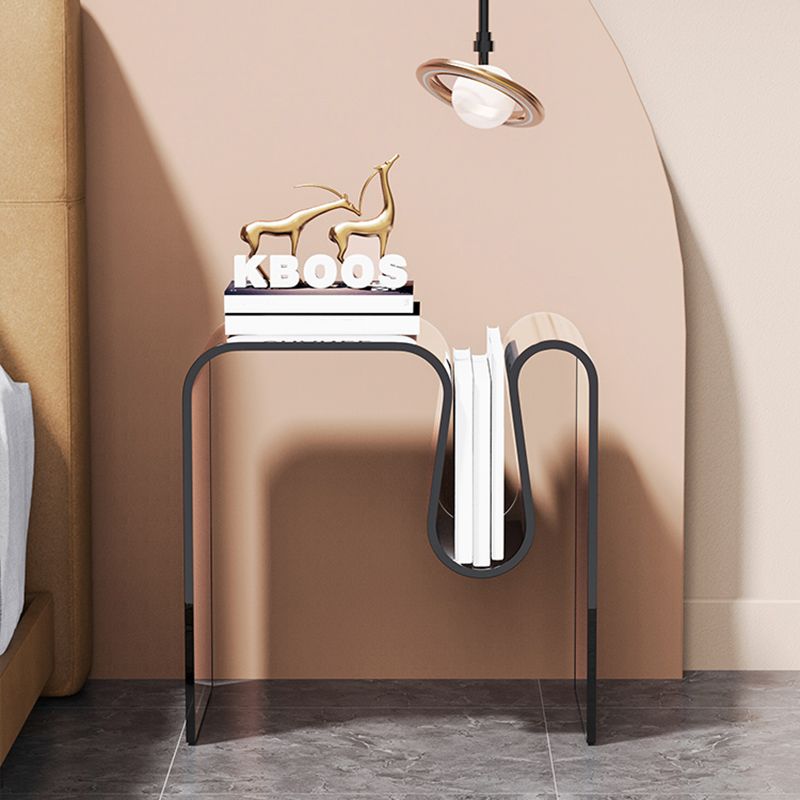 Plastic Sled End Table Rectangular Corner Table for Living Room