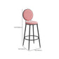 Metal Low Back Dining Stools Glam Armless Bar Stools with Black Metal Base