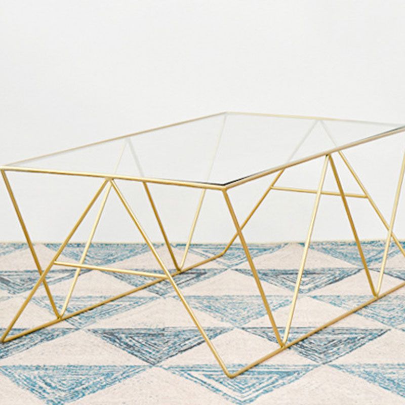Table basse avec plateau en verre, moderne, Simple, rectangulaire, claire, avec cadre