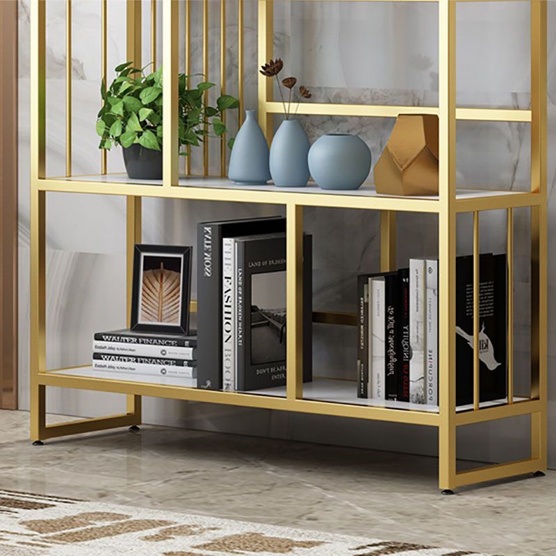 Glam Vertical Open Etagere Bookshelf Iron Frame Manufactured Wood Shelf Bookcase Clearhalo 'Bookcases' 'furn' 'furn_bookcases' 'Furniture' 'furniture_bookcases' 'Office Furniture' 1200x1200_eb79c5e5-8990-454b-8920-a618f652ecbd