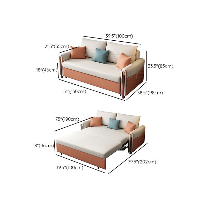Modern Square Arm Sofa Futon Foldable Pillow Included Loveseat Clearhalo 'furn' 'furn_futons' 'Furniture' 'Futons & Daybeds' 'Futons' 'Living Room Furniture' 1200x1200_eb7b5c64-9361-4882-a572-f15db1598a38