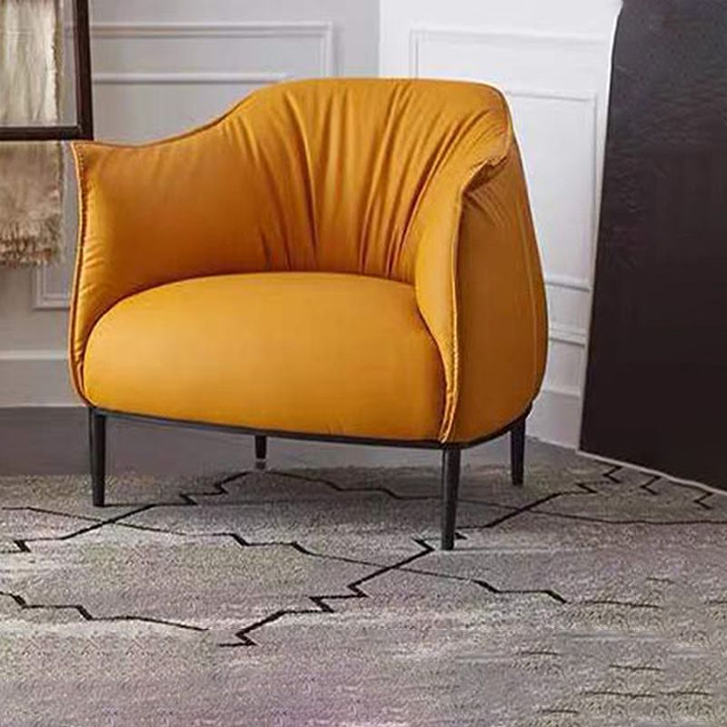Faux Leather Barrel Accent Chair with Tight Back, 35.43" W √ó 33.86" L √ó 29.92" H Clearhalo 'Accent Chairs' 'accent_chairs' 'Chairs & Seating' 'furn' 'furn_accent_chairs' 'Furniture' 'Living Room Furniture' 1200x1200_eb7c0d13-16a9-4c96-8a05-102a11ebb438