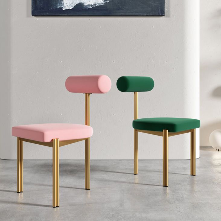 Upholstered Armless Dining Chairs Nordic Style Low Back Side Chair for Dining Room