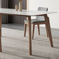Mid-Century Rectangle Dining Table Solid Wood Legs and Stone Top Dining Table