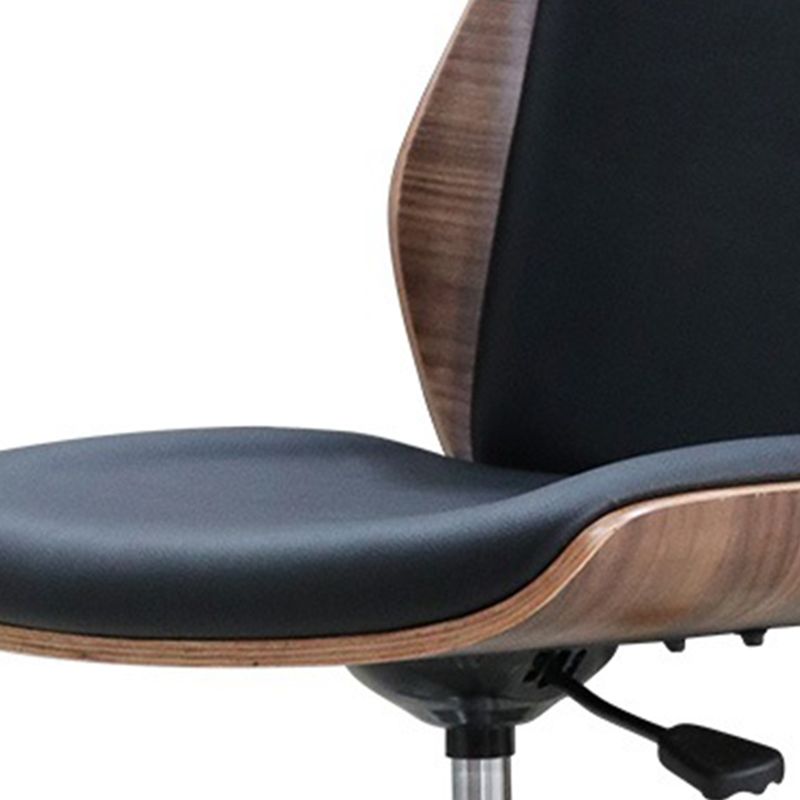 Silla de escritorio moderna Silla de conferencia de madera Silla con respaldo medio con ruedas