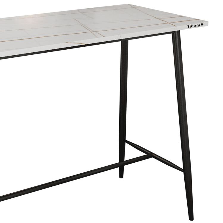 Industrial Black Metal Bar Table Rectangle Top 41.3"H Bistro Table with Footrest Clearhalo 'Bar Furniture' 'Bar Tables' 'bar_tables' 'furn' 'furn_bar_tables' 'Furniture' 'furniture_bar_tables' 'Kitchen & Dining Furniture' 1200x1200_eb7dae01-0d02-4363-ad31-1ebf532ec9ab