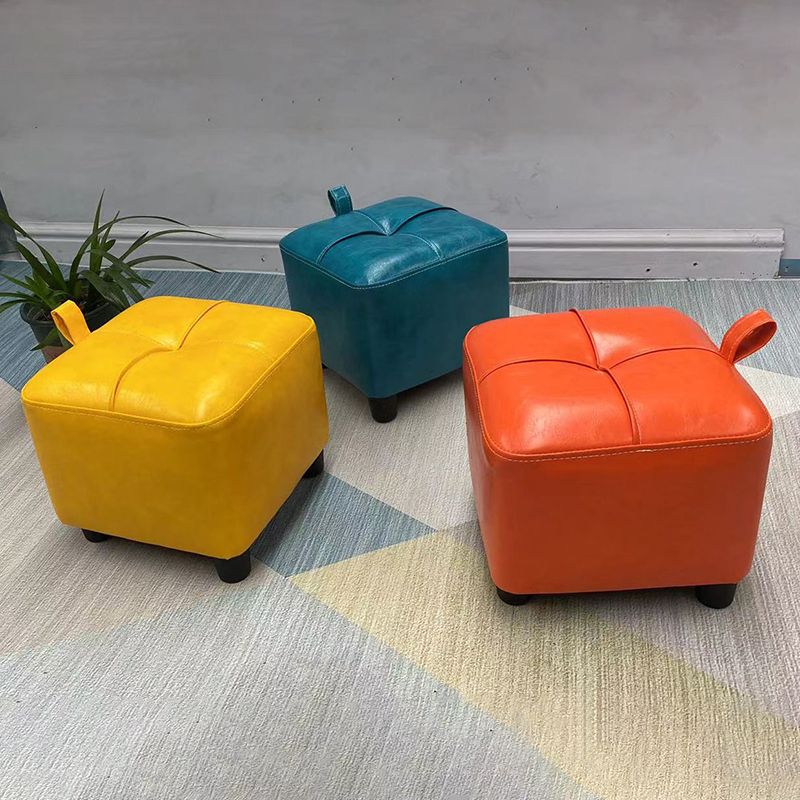 Contemporary PU Leather Pouf Chair Plain Square Tufted Water Resistant Target Pouf Clearhalo 'furn' 'furn_ottomans_poufs' 'Furniture' 'Living Room Furniture' 'Ottomans & Poufs' 'ottomans_poufs' 1200x1200_eb7edfa8-fa4f-44be-b199-66ba26ddbb01