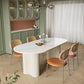 Simplicity Dinette Table Oval Stone Dining Room Table for Dining Room Clearhalo 'Dining Tables & Seating' 'Dining Tables' 'dining_table' 'furn' 'furn_dining_table' 'Furniture' 'Kitchen & Dining Furniture' 1200x1200_eb7ee9bf-6f99-41f8-92fe-37cdc8fac96e