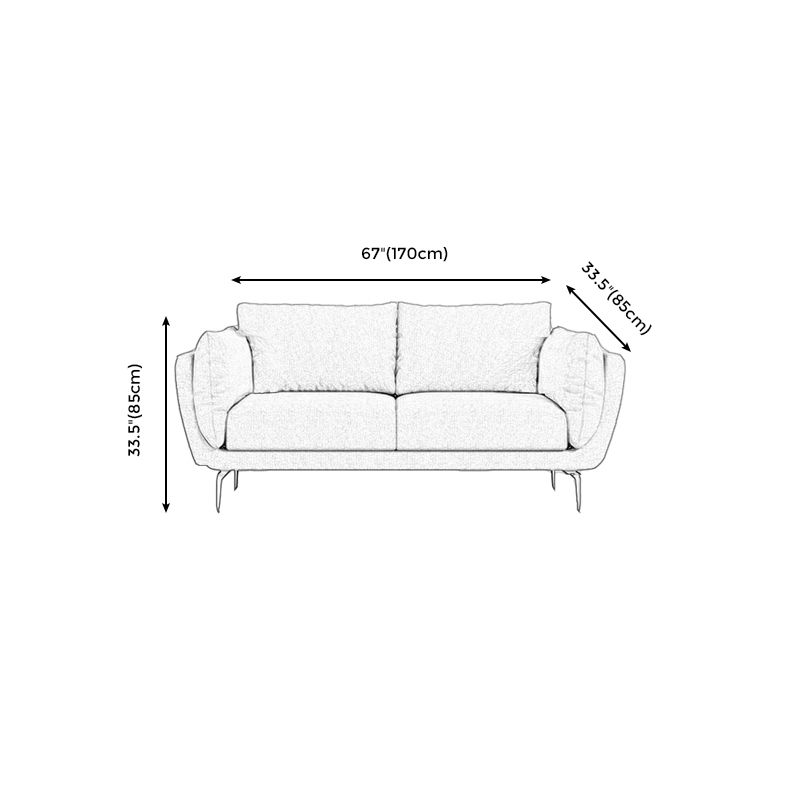 Mélange de coton Sofa moderne 33 "W canapé arrière pour le salon avec le bras de toit
