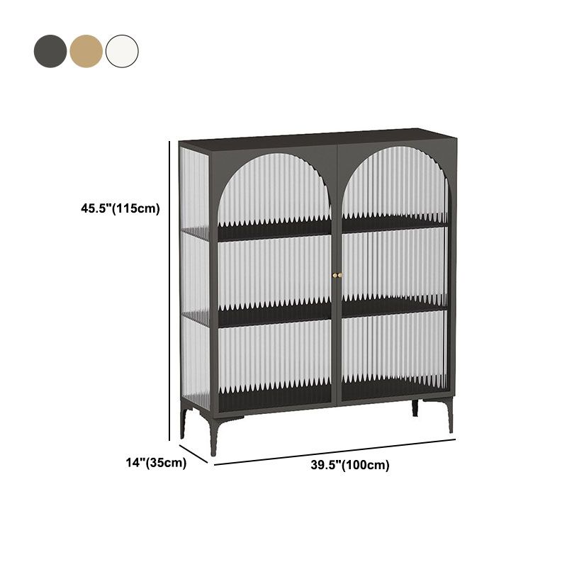 Puertas de vidrio de estilo glamero Credenza de metal para uso de la cocina