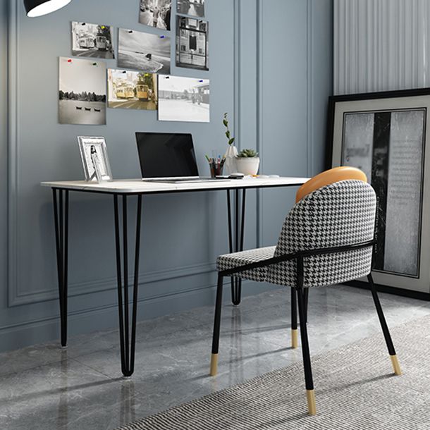 Home Hairpin Base Writing Desk Glam Style Stone Writing Desk Clearhalo 'furn' 'furn_office_desk' 'Furniture' 'furniture_office_desk' 'Office Desks' 'Office Furniture' 'office_desk' 1200x1200_eb7ff1c3-f96b-4dc1-a266-e10a3fe88520