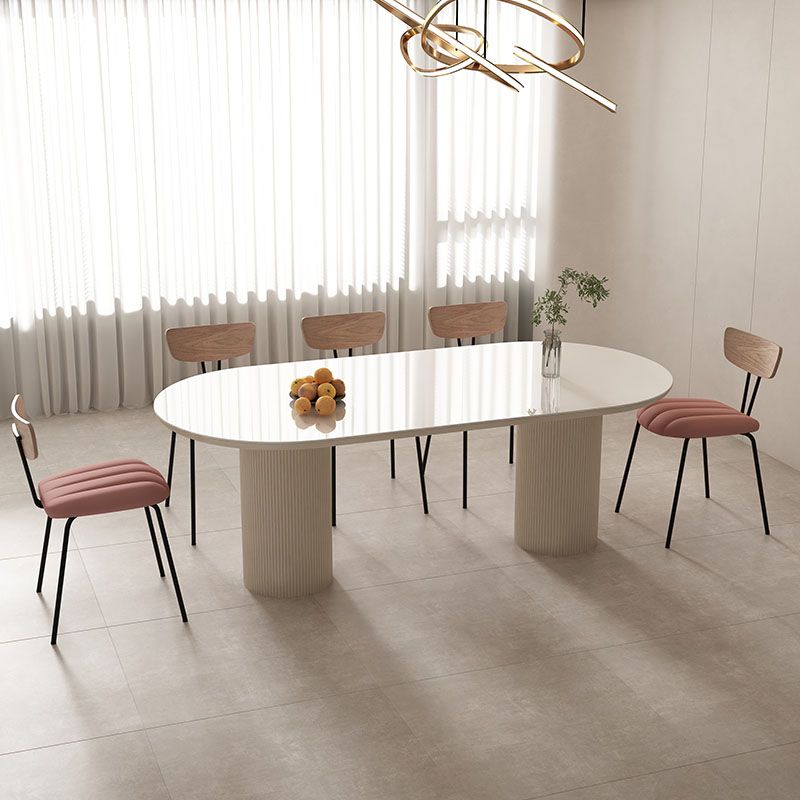Kitchen Contemporary Dinner Table Double Pedestal Dining Table