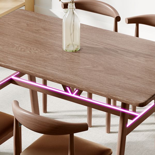 Table à manger rectangulaire en panneaux de fibres de densité moyenne, pour salle à manger