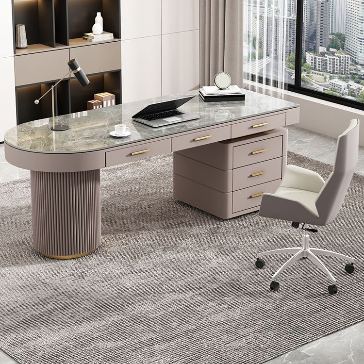 Irregular Shaped Modern Office Table Stone Writing Desk in Green Clearhalo 'furn' 'furn_office_desk' 'Furniture' 'Office Desks' 'Office Furniture' 'office_desk' 1200x1200_eb84a3da-ea10-41ac-9787-7289bf2000af