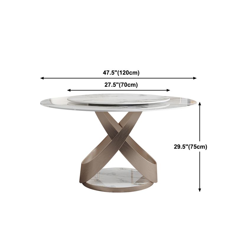 Modern 1/4/5/7 Pieces Dinette Set with White Sintered Stone Round Dining Table Set Clearhalo 'Dining Room Sets' 'Dining Tables & Seating' 'dining_room_set' 'furn' 'furn_dining_room_set' 'Furniture' 'furniture_dining_room_set' 'Kitchen & Dining Furniture' 1200x1200_eb85b512-27c1-4d9a-8012-b4ff570775af