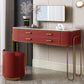Luxurious Vanity Set 2 Storage Drawers with Mirror & Padded Stool in Red