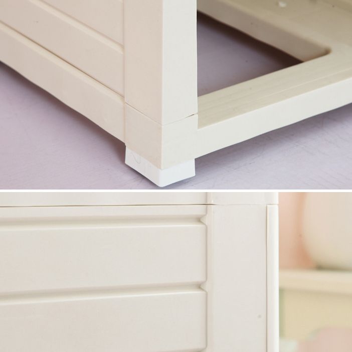 Armadio di stoccaggio in plastica con gambe armadio del guardaroba moderno con cassetto