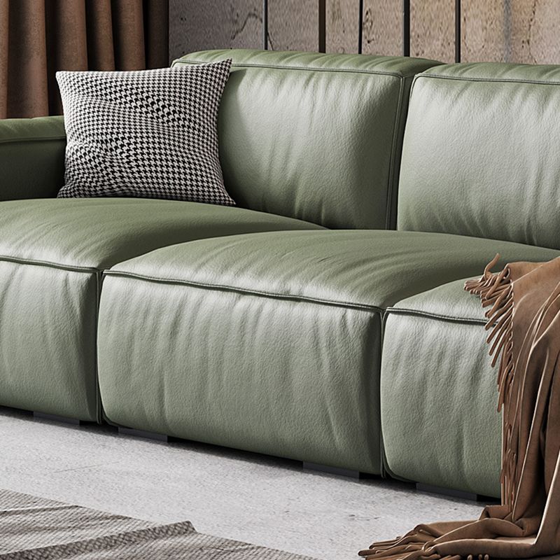 Contemporary Forest Green Cushions Square Arm Living Room Settee