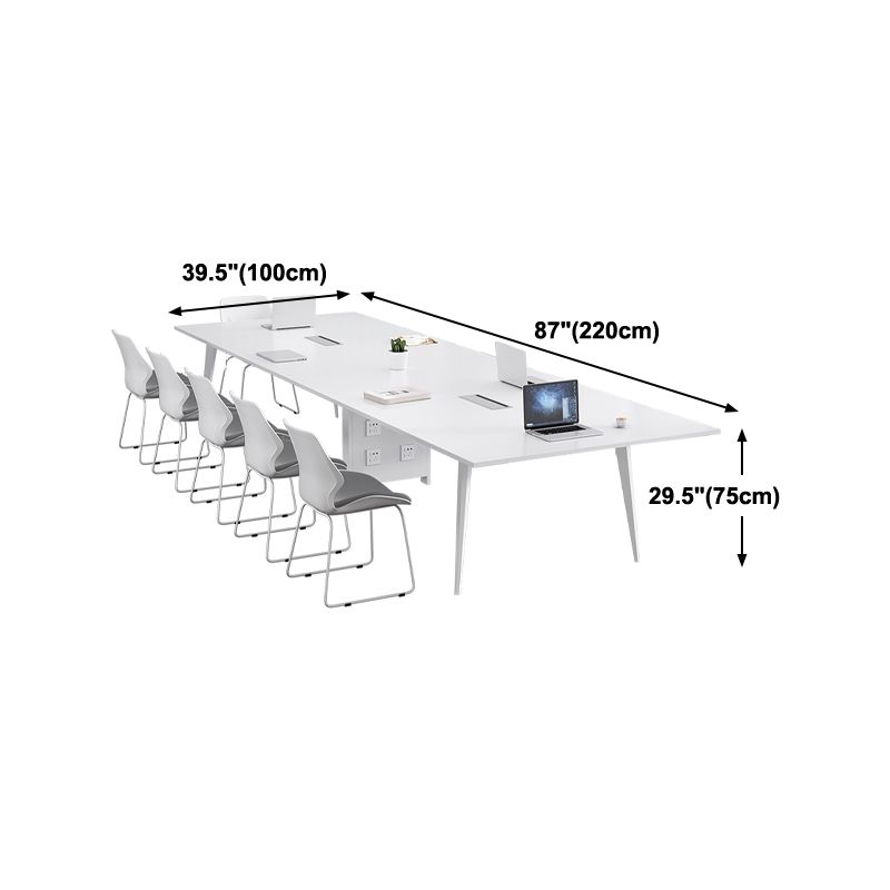 Tavolo da incontro in legno Home Office di scrittura rettangolare moderna