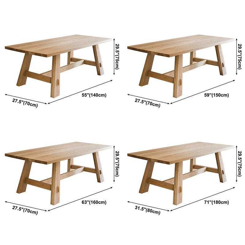 Solid Wood Rectangle Table Modern Dining Table in Nature with Trestle Base for Restaurant Clearhalo ' dining_table' 'Dining Tables & Seating' 'Dining Tables' 'furn' 'furn_dining_table' 'Furniture' 'furniture_dining_table' 'Kitchen & Dining Furniture' 'kitchen&dining_furn' 'kitchen' 'kitchen_dining_table' 1200x1200_eb870b6d-1962-4a9b-86e9-0c46c0291596