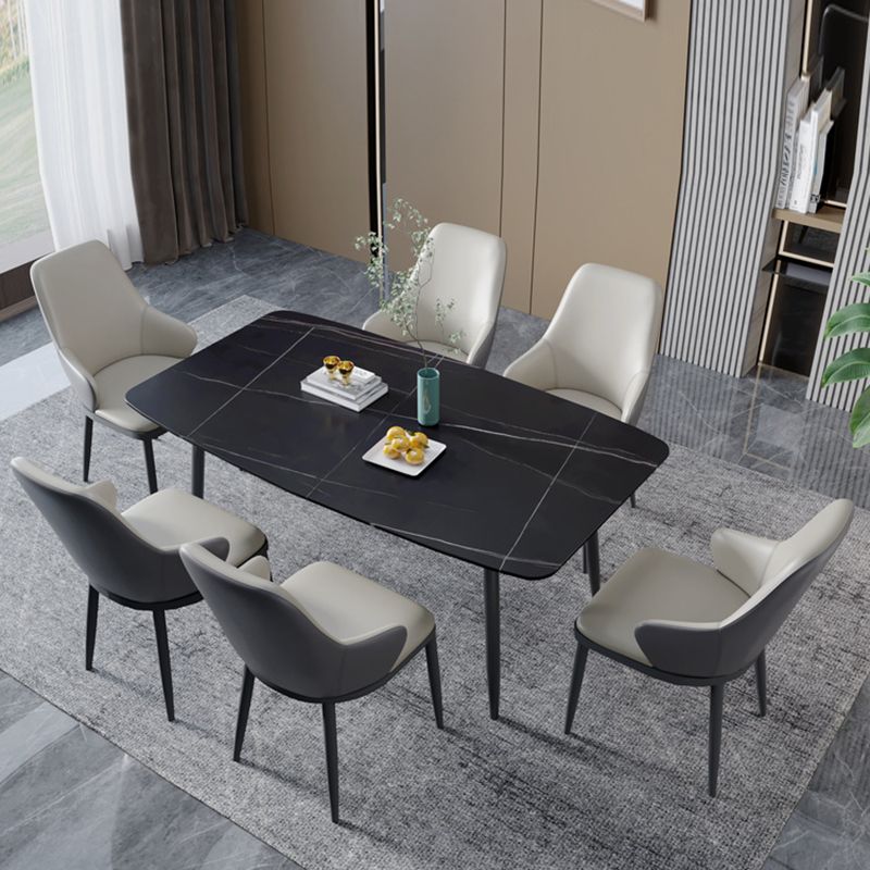 Industrial Design Arm Solid Back Dining Chairs Leather Dining Chairs for Kitchen Clearhalo ' kitchen&dining_furn' 'Dining Chairs' 'Dining Tables & Seating' 'dining_chair' 'furn' 'furn_dining_chair' 'Furniture' 'furniture_dining_chair' 'Kitchen & Dining Furniture' 'kitchen' 1200x1200_eb894f84-7c3c-43f2-ac71-3a807a18408e