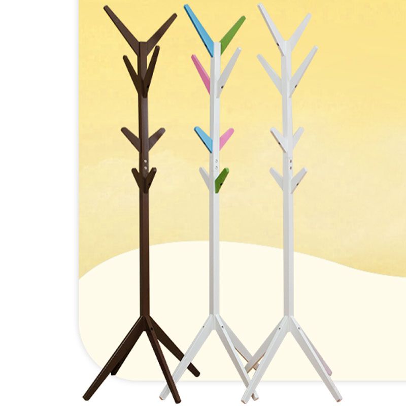 Stand contemporaneo Serall semplice in legno Stand da sala indipendente con un gancio